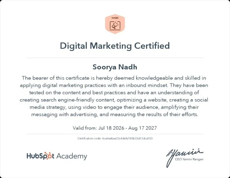 digital marketing certificate best freelance digital marketer in alappuzha